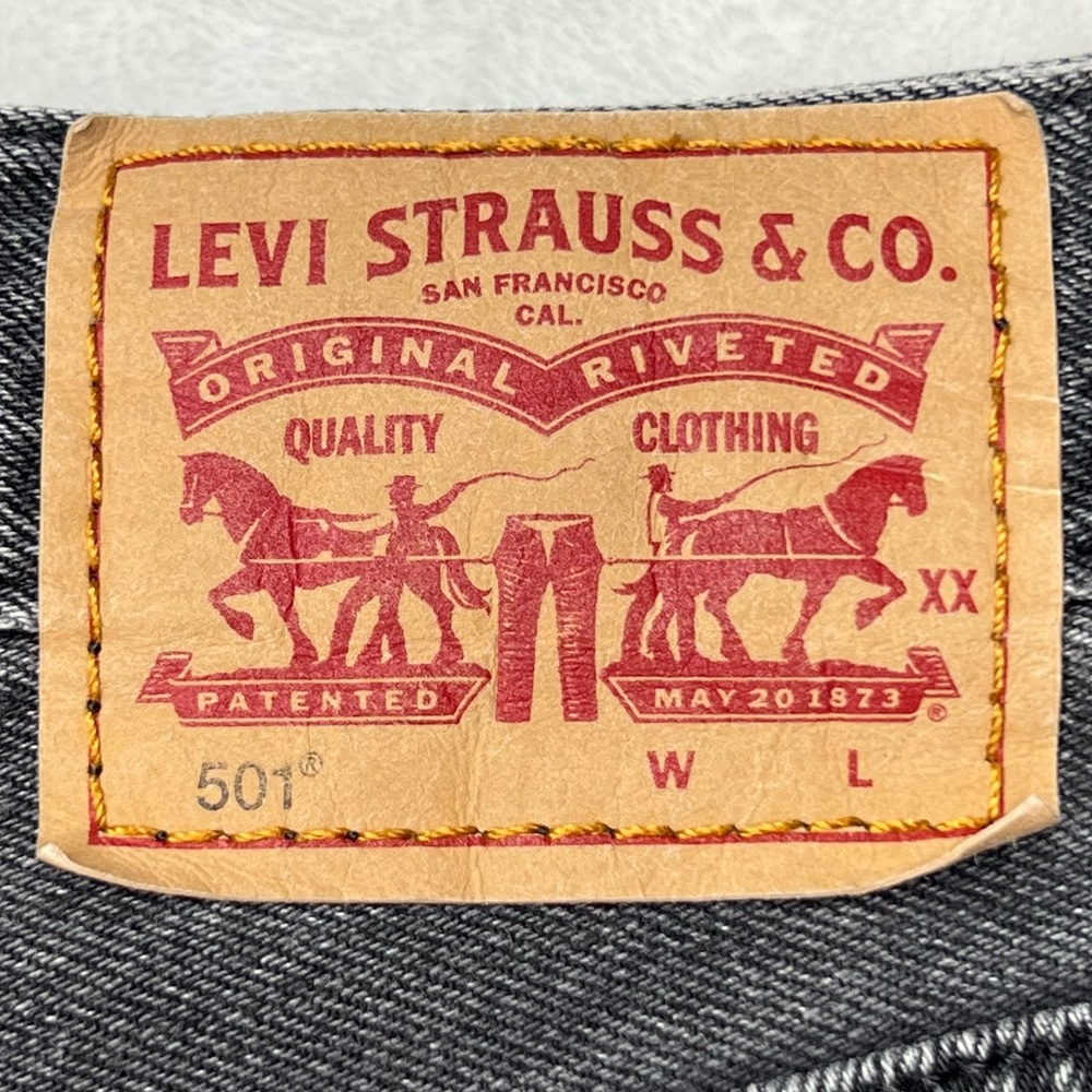 Levi’s 501 Shorts Demin Cutoff Distressed Frayed 90s Raw Hem Faded Black 27 - Picture 5 of 15